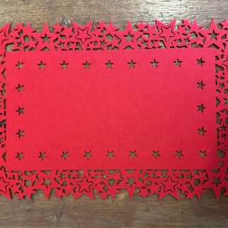 Jogo Americano Retangular Vermelho Estrelas 6 Peças